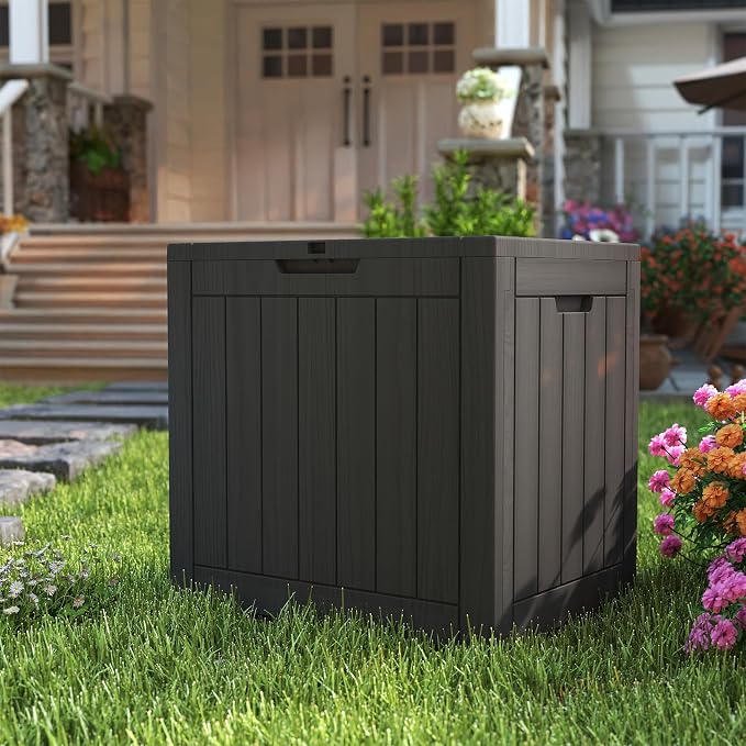 35 Gallon Outdoor Storage Box Waterproof, Resin Deck Boxes - Image 7