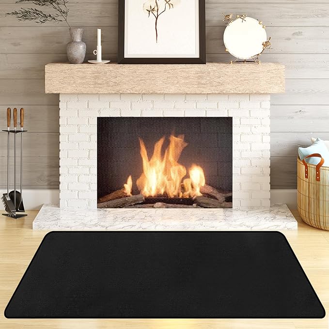 Hearth Rugs Fireproof, Fireplace Rug, Fireplace Mat, Fireplace Rugs Fire by Protalwell