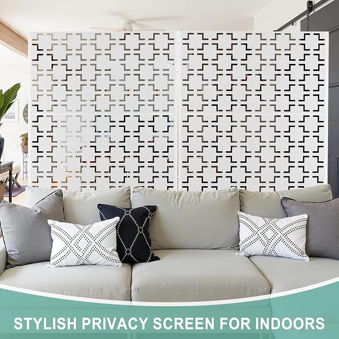Metal Privacy Screen for Outdoor & Indoor Use, Free Standing Privacy Screen for - Image 6