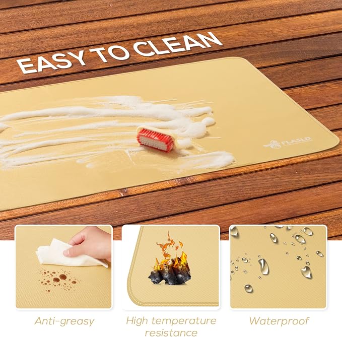 FLASLD Fire Resistant Rugs for Fireplace, Grill and Stove, 24 X 42 inches Under - Image 4