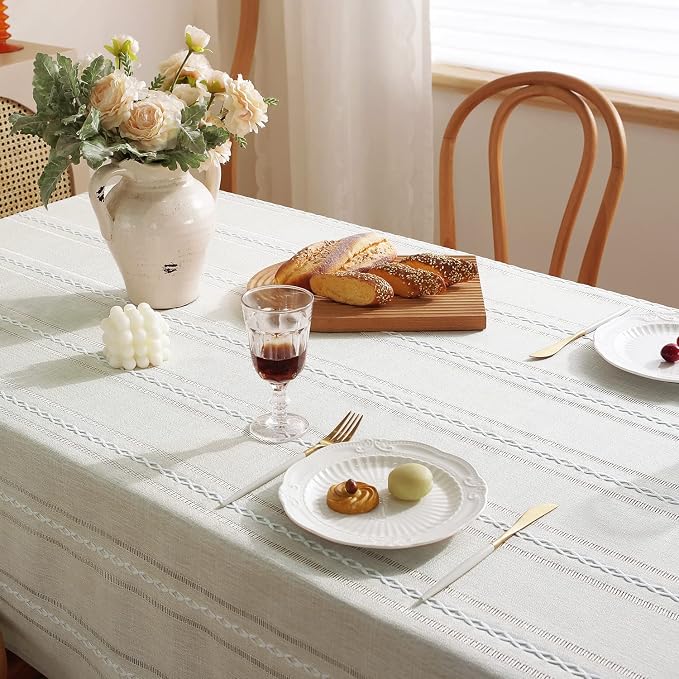 Chassic 60 x 104 inches Farmhouse Style Linen tablecloths, Wrinkle Resistant - Image 5
