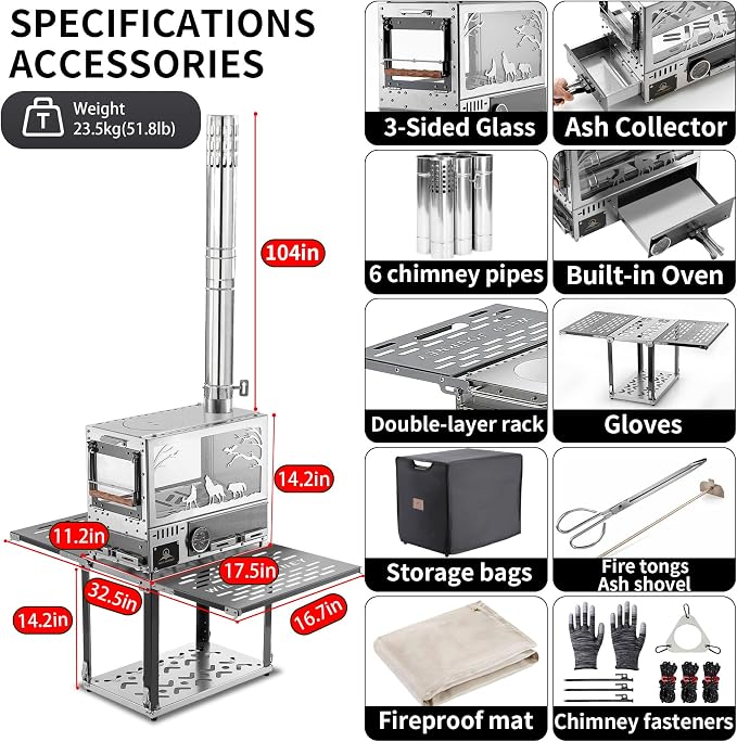Heavy Duty M8 Wood Burning Stove - Image 9