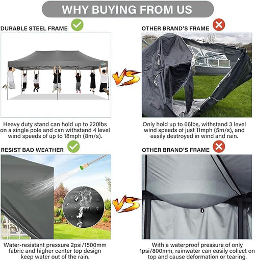 COBIZI 10x20 Pop up Canopy Tent 10x20 Canopy - Image 2
