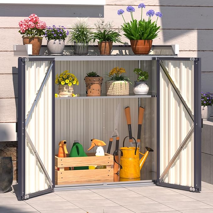 AECOJOY Outdoor Storage Cabinet Waterproof, Potting Workbench Table by AECOJOY
