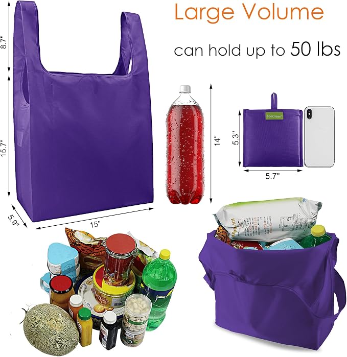BeeGreen Purple Reusable Grocery Bags Wholesale Purple Reusable Kitchen Bags - Image 2