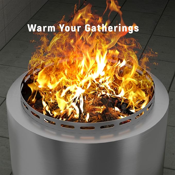 ALAULM Smokeless Fire Pit, 19 Inch Portable Fire Pit - Image 2
