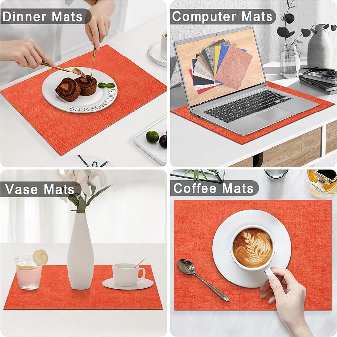 Homaxy Faux Leather Heat Resistant Placemats - Image 6