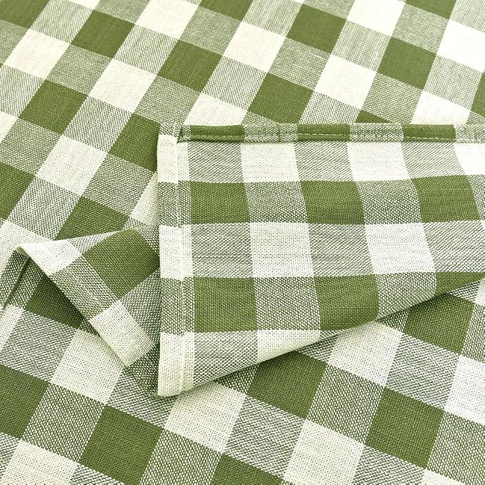 Gingham Tablecloth Rectangle Table Cloth Heavy Duty Cotton Checkered Table Cover - Image 5