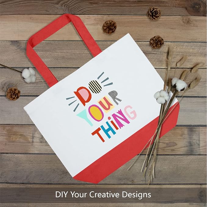 TOPDesign 1-Pack Super Strong Large 12oz Cotton Canvas Tote Bag, Reusable - Image 3