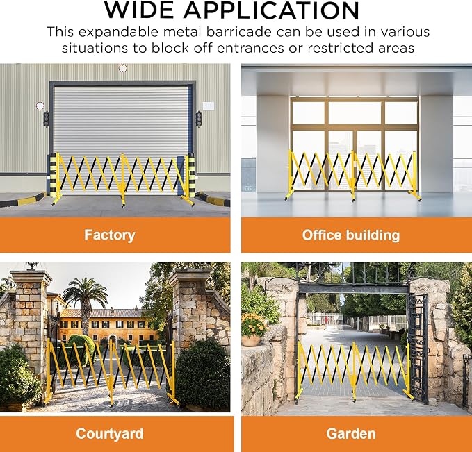 TECSPACE Industrial Expandable Metal Barricade, Expansion Size 16.4 FT - Image 5