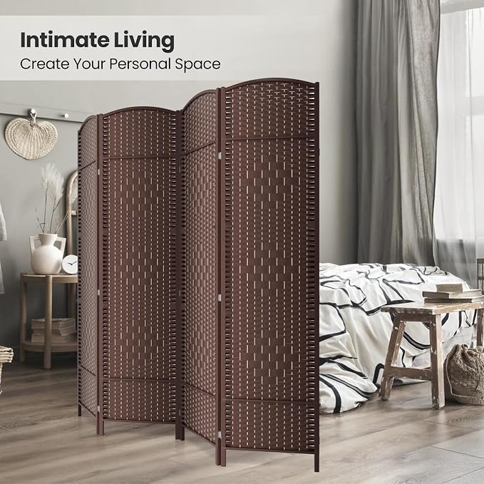 4 Panel Room Divider, 6Ft Folding Privacy Screen, Tall - Image 4