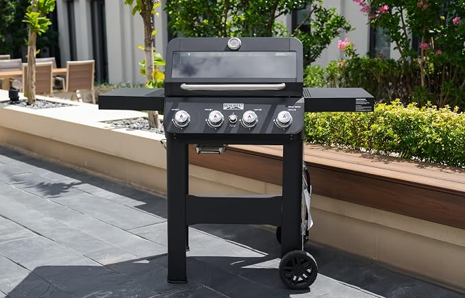Monument Grills 4-Burner Liquid Propane Gas Grill, Matte Black Stainless Steel - Image 9