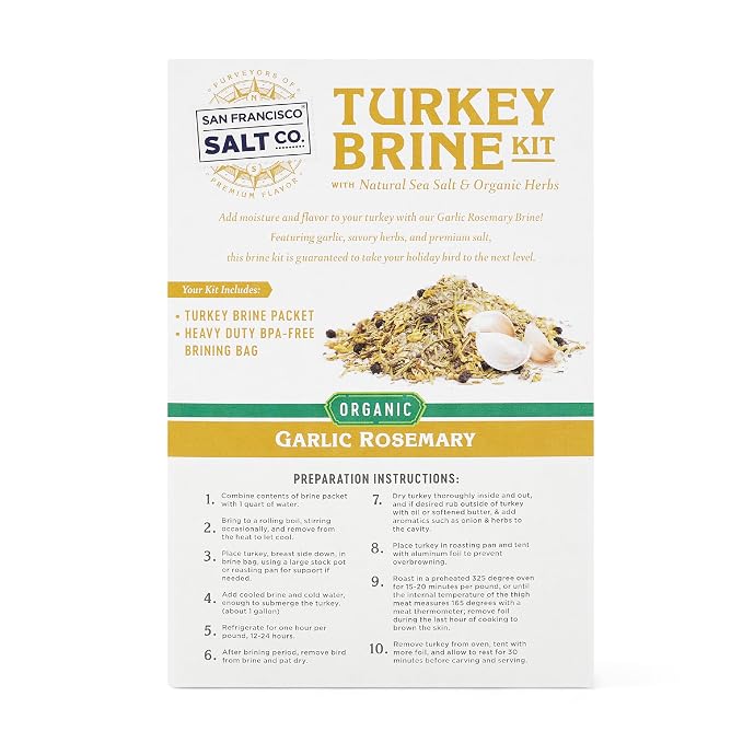 San Francisco Salt Company Organic Turkey Brine Kit – 13 oz Garlic & Rosemary - Image 3