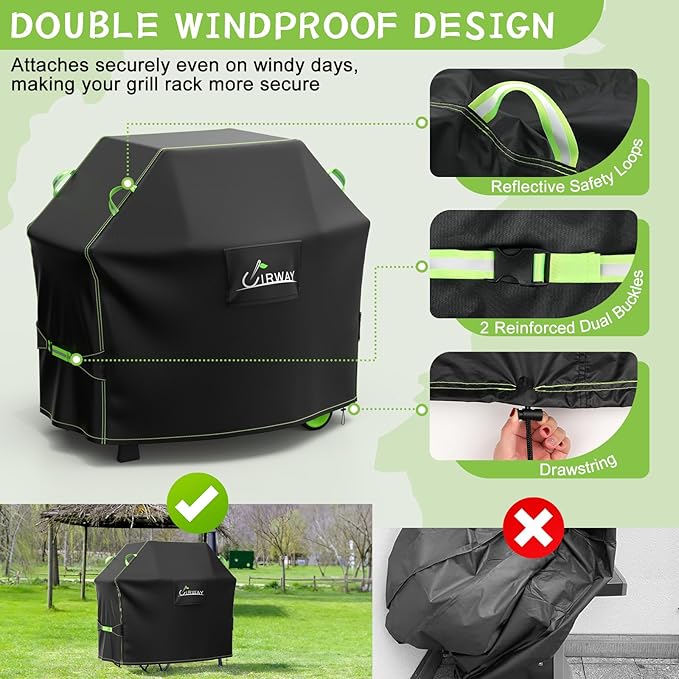 UIRWAY Gas Grill Cover 60 Inch, Waterproof, UV & Fade Resistant BBQ Grill Cover - Image 4