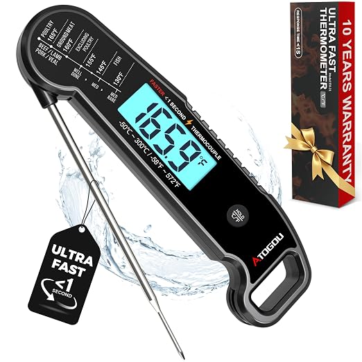 Atogou Professional Food & Meat Thermometer, 1 Sec Instant Read & ±0.5℉ Accuracy by ATOGOU
