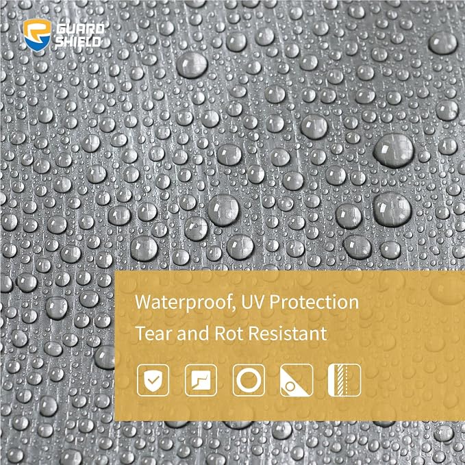 GUARD SHIELD Tarps Heavy Duty Waterproof 12x16 Feet Silver/Black Poly Tarp - Image 3