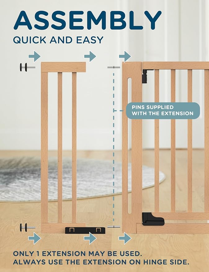 SizeWise™ Pressure Mounted Wooden Gate Extension 4" | Compatible - Image 3