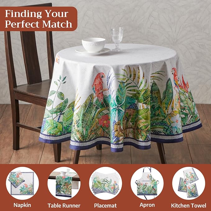 Maison d'Hermine Premium Table Cloth Round Table 100% Cotton 70 Inches - Image 7