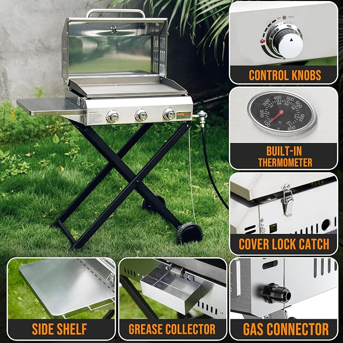 Portable Propane Gas Griddle 3-Burner - Image 6