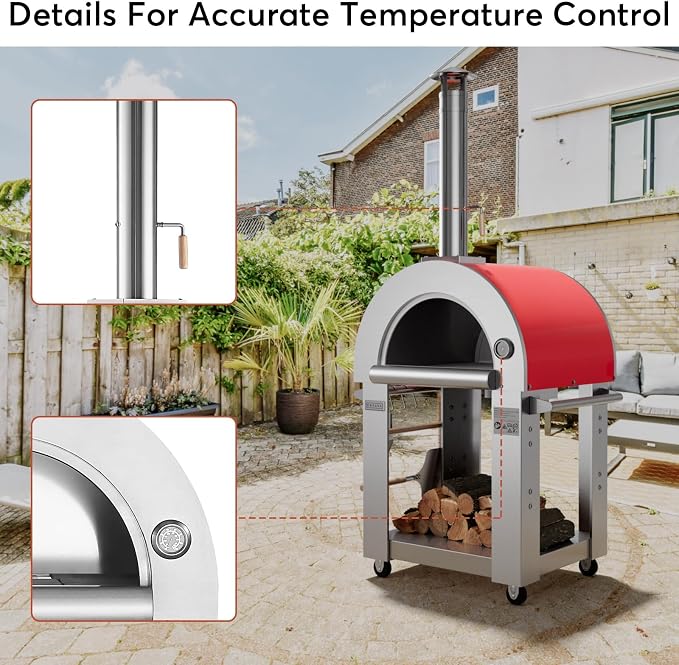 Empava Pizza Oven with Open Shelf and Wheels - Image 4