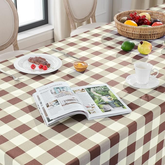 Softalker Gingham Checkered Tablecloth Rectangle - Image 3