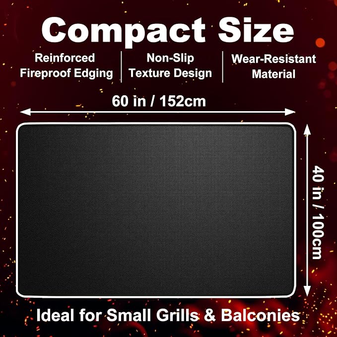 Under Grill Mats for Outdoor Grill – 60 x 40 Inch Fireproof Deck & Patio - Image 2