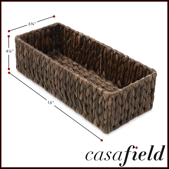 Casafield Set of 2 Bathroom Storage Baskets, Espresso - Image 7