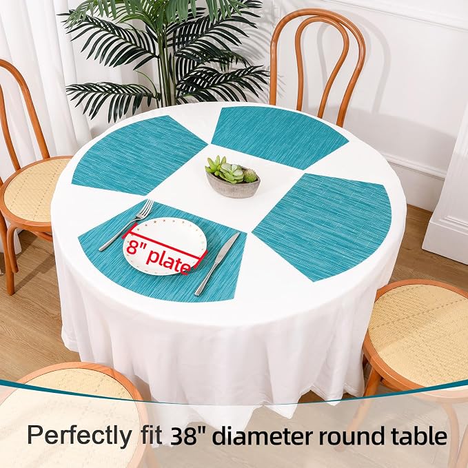 SHACOS Wedge Placemats Set of 8 Woven Vinyl Plastic Placemats - Image 3