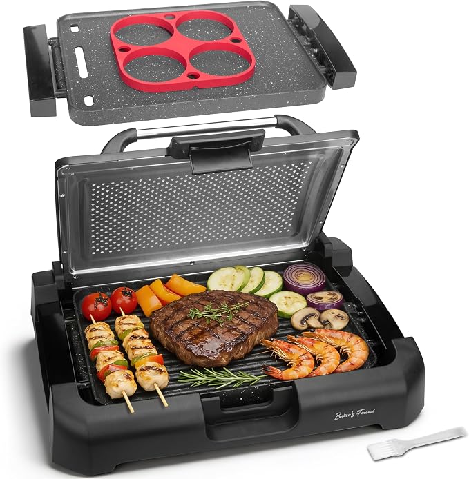 Baker’s Friend Indoor Searing Grill & Griddle, Electric Griddle by Baker%27s+Friend