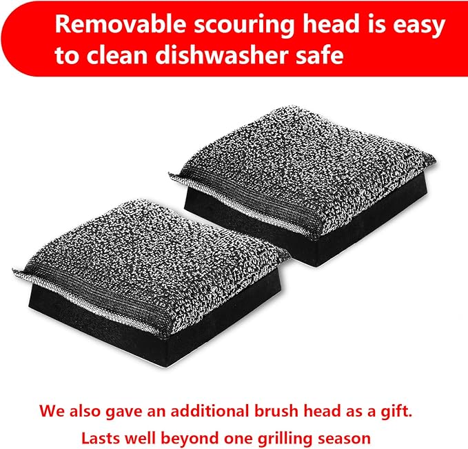 Bristle-Free Grill Brush with Replacement Head. Ultra Safe & Efficient Cleaner - Image 4