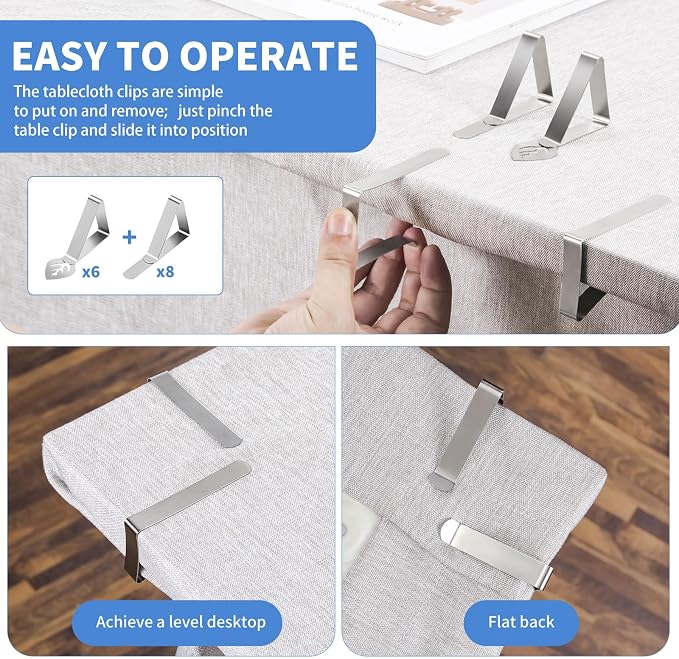14 Pack Tablecloth Clips, Heavy Duty Metal Picnic Tablecloth Holders Clips - Image 4