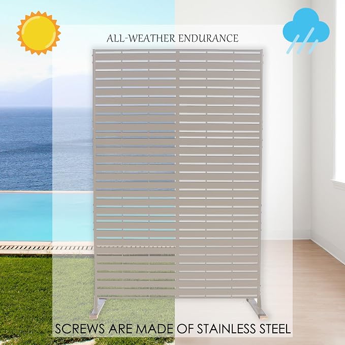Kozyard Metal Privacy Screen 74" H x 47.2" W Decorative Outdoor Divider - Image 4