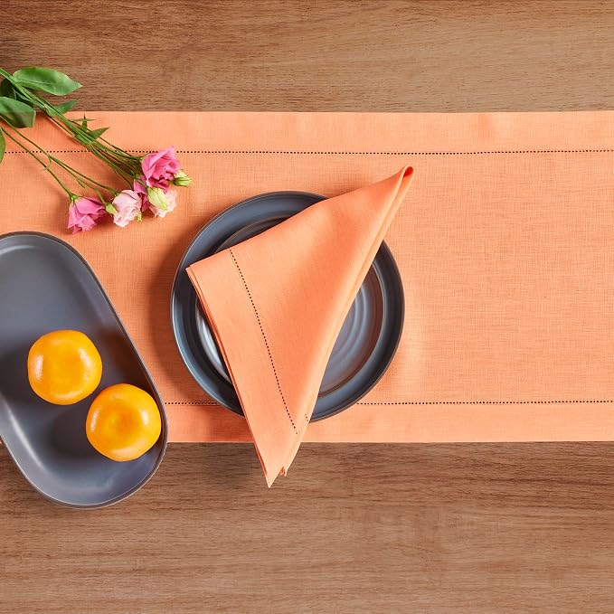 Solino Home Linen Coral Table Runner 132 Inches Long - Image 3