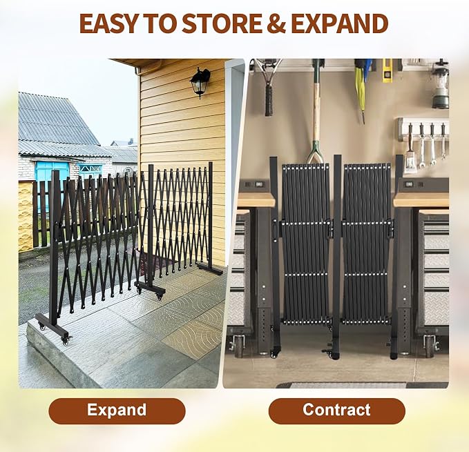 TECSPACE Aluminum Expandable Garden Fence, Portable Barricade Gate - Image 7