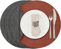 Myir JUN Round Dual-Sided Placemats, Faux Leather Set of 4 by MyirJUN