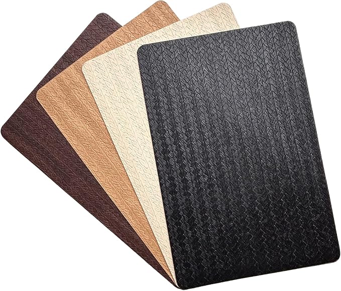 PIGCHCY Waterproof PVC Place Mats Set of 6, Non-Slip Faux Leather Placemats - Image 6