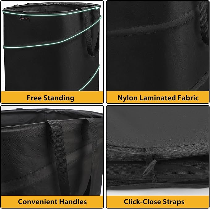 YUDI & GARDEN 19 Gallon Square Collapsible Yard Waste Bin, Collapsible Trash Can - Image 6