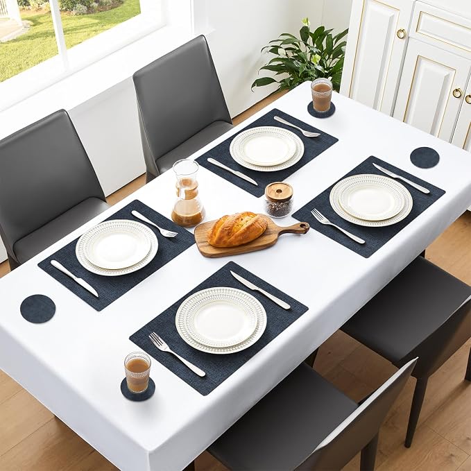 MOSAYT Placemats Set of 8, Heat Resistant Vinyl Place Mats - Image 6