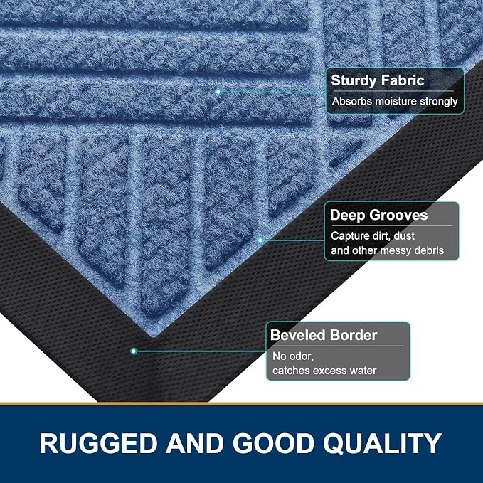 Smiry Front Door Mat Outside Entrance, Heavy Duty Outdoor Indoor Mat, Natural - Image 4