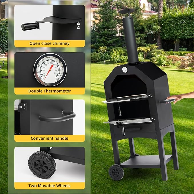 Outdoor Wood Fired Pizza Oven for Backyard and Camping - Image 2