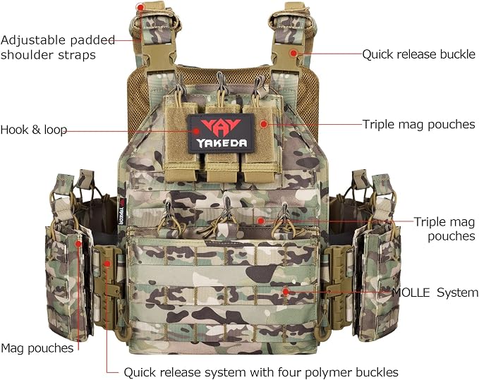 vAv YAKEDA Camo Tactical Outdoor Carrier Vest - Image 2