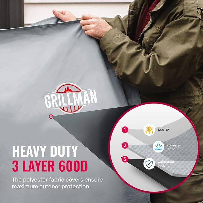 Grillman Premium Grill Cover for Outdoor Grill, BBQ Grill Cover, Waterproof - Image 4