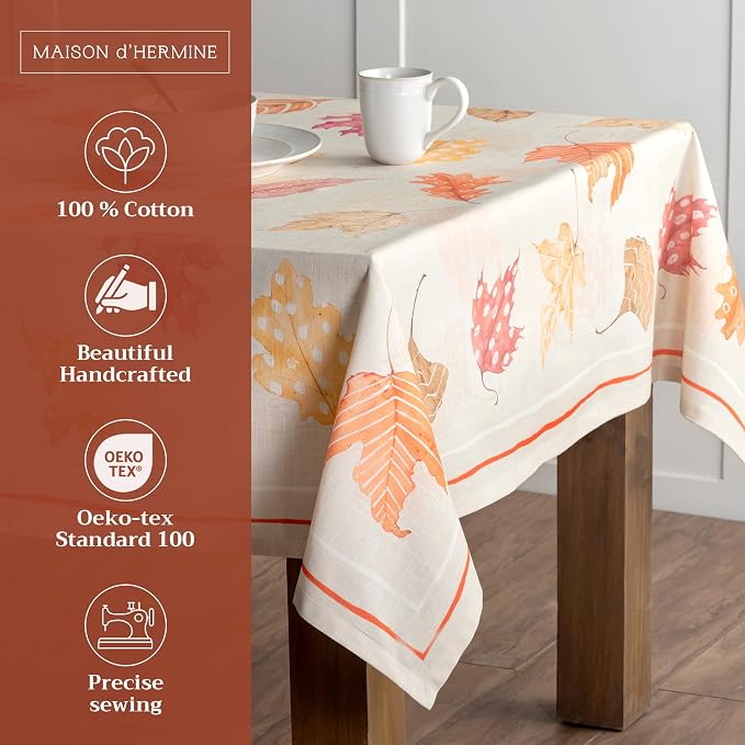 Maison d' Hermine Table Cloth Rectangle Table 100% Cotton 60 x 120 Inches Fall - Image 2