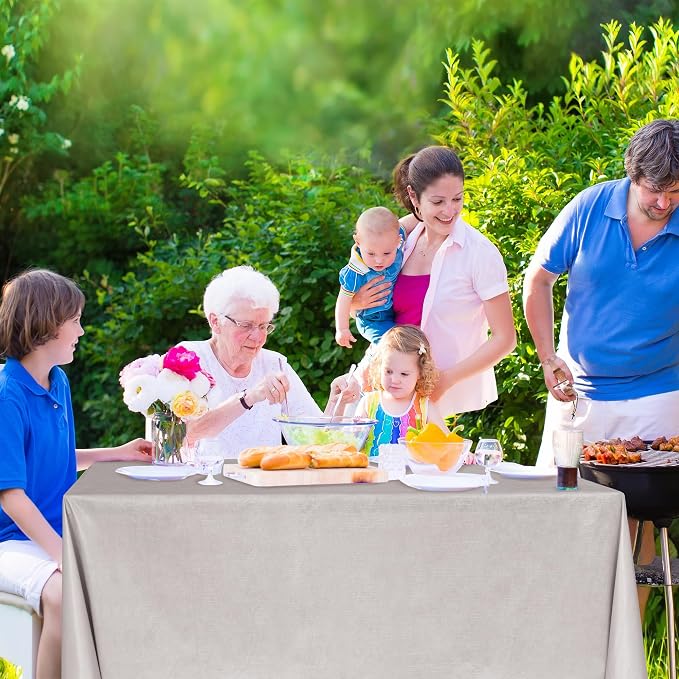 Nasitos 2 Pack Vinyl Plastic Table Cloth Rectangle 60x120 Inch-100% Waterproof - Image 6
