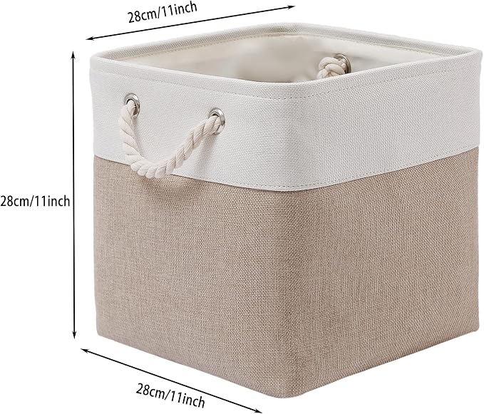 11 x 11 Inch Cube Storage Bins, 6 Pack Large Collapsible Fabric Storage Bin - Image 5