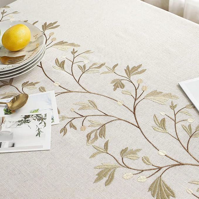 Pahajim Rustic Linen Tablecloth Cotton Waterproof Table Cloth - Image 4