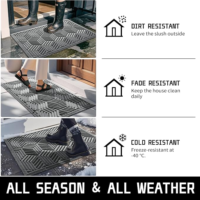 Yimobra Door Mats Outdoor 29.5x17, All-Season Waterproof Outdoor Mats - Image 3