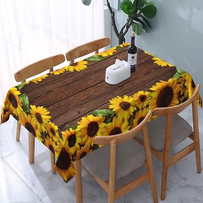 Worltoldb Sunflower Tablecloths Polyester Table Cloth - Image 5