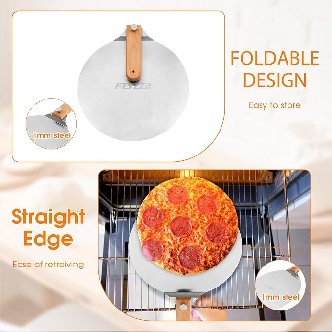 12 inch Stainless Pizza Peel for Large Oven, Pizza Spatula - Image 6