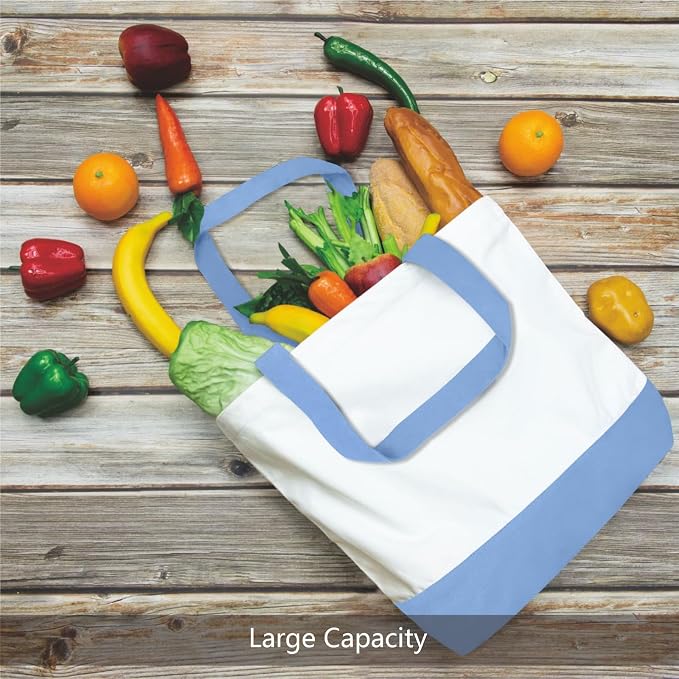 TOPDesign 1-Pack Super Strong Large 12oz Cotton Canvas Tote Bag, Reusable - Image 5